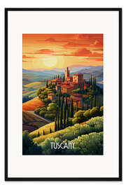 Gerahmter Kunstdruck Reiseplakat Toskana