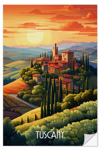 Sticker mural Tuscany Travel Art