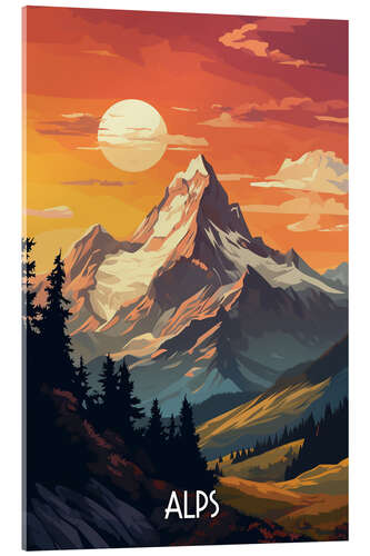 Akrylglastavla Alps Travel Art