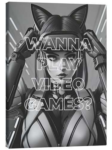 Tableau sur toile Wanna Play Video Games?
