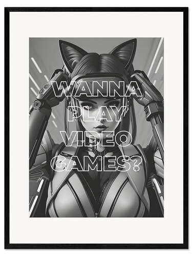 Impression artistique encadrée Wanna Play Video Games?