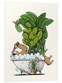 Foam board print Sloth Relaxing in Bathtub