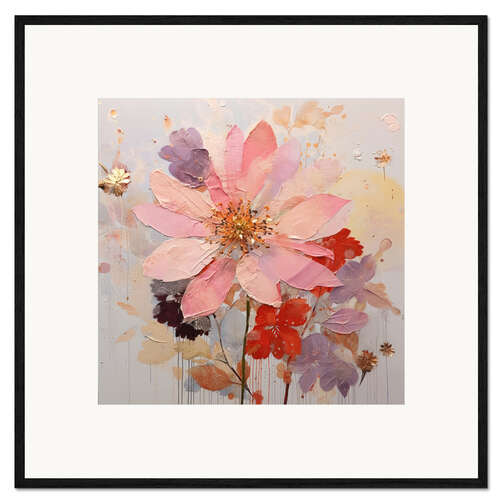 Ingelijste kunstdruk Abstract Flowers I