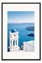 Gerahmter Kunstdruck Blick auf Oia auf Santorin, Kykladen, Griechenland