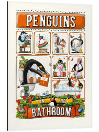 Magnettafel Pinguine im Badezimmer