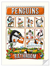 Wandsticker Pinguine im Badezimmer