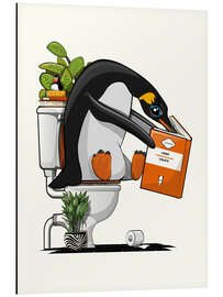 Magnettafel Pinguin auf dem Klo