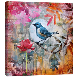 Canvas print Blue Bird Fantasy Garden