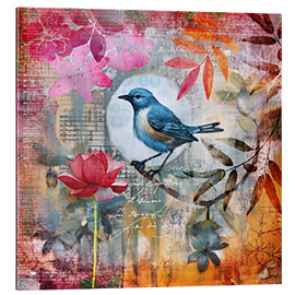 Quadro em plexi-alumínio Blue Bird Fantasy Garden