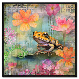 Gerahmter Kunstdruck Frosch im Mystischen Teich