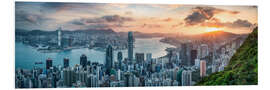 Stampa su PVC Victoria Harbour all'alba, Hong Kong, Cina