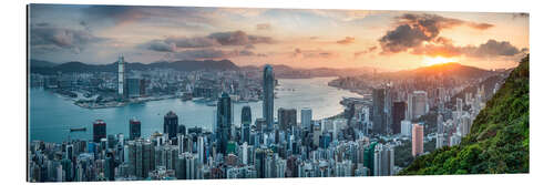 Gallery Print Victoria Harbour bei Sonnenaufgang, Hongkong, China