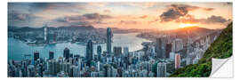 Sisustustarra Victoria Harbor at Sunrise, Hong Kong, China