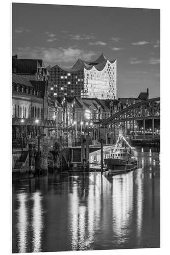 PVC-tavla Canal and Elbphilharmonie in Hamburg