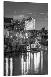 Tableau en plexi-alu Canal and Elbphilharmonie in Hamburg