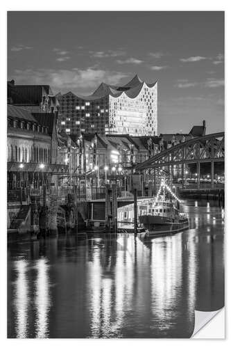 Wall sticker Canal and Elbphilharmonie in Hamburg