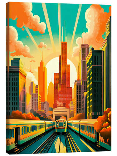 Leinwandbild Reiseplakat Chicago