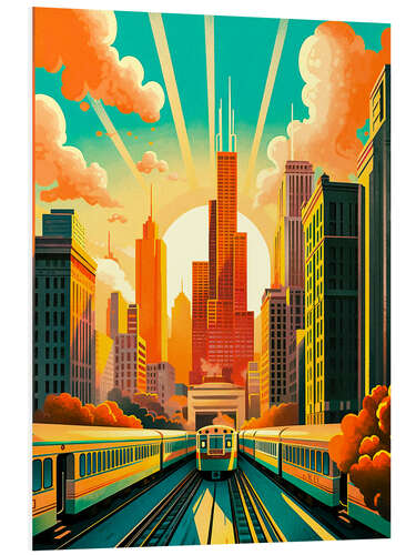 Foam board print Chicago Travel Art