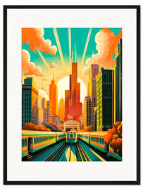 Gerahmter Kunstdruck Reiseplakat Chicago