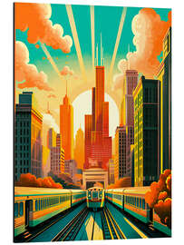 Magnettafel Reiseplakat Chicago