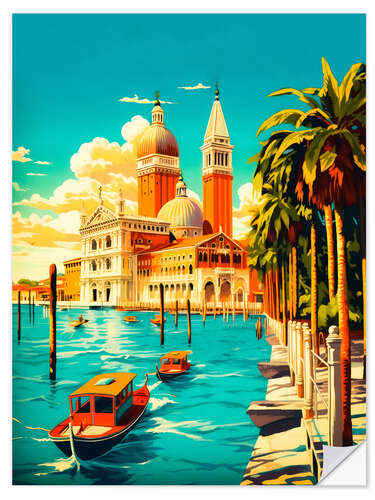 Selvklebende plakat Venice Travel Art I