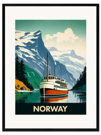 Gerahmter Kunstdruck Reiseplakat Norwegen