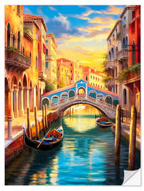 Selvklebende plakat Venice Travel Art II