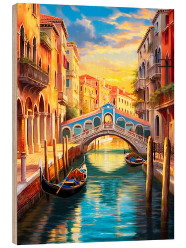 Holzbild Reiseplakat Venedig II