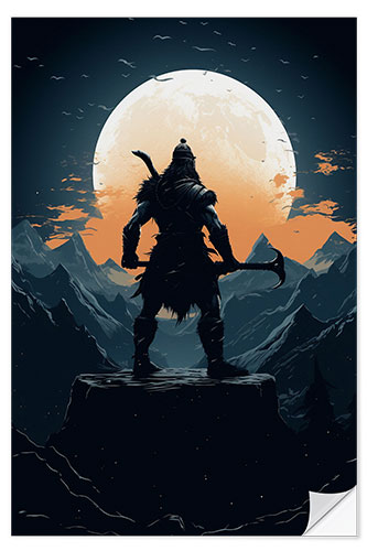 Selvklebende plakat Viking Silhouette II