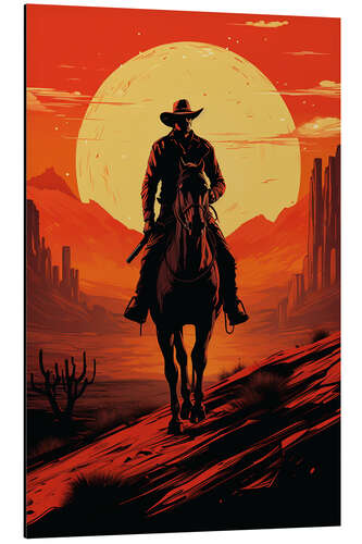 Cuadro de aluminio Cowboy Silhouette