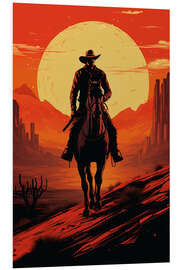 Foam board print Cowboy Silhouette