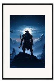 Gerahmter Kunstdruck Wikinger Silhouette I