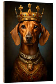 Hout print Dachshund King