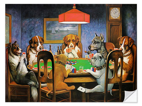 Naklejka na ścianę A Friend in Need (Dogs Playing Poker), 1903