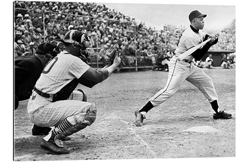 Quadro em plexi-alumínio Baseball Star Willie Mays, 1958