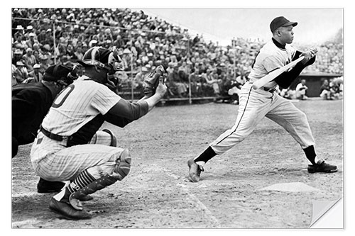 Sticker mural Baseball Star Willie Mays, 1958