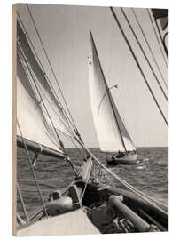 Wood print Sailing Regatta