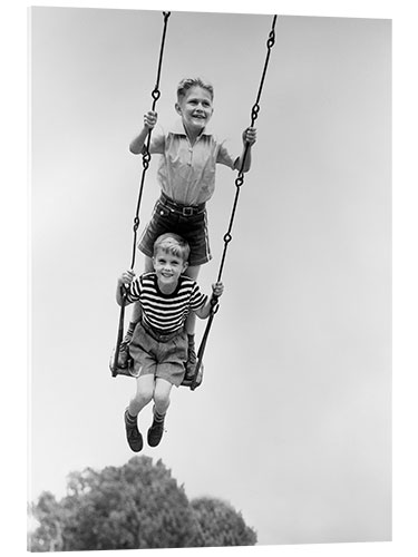 Akryylilasitaulu Two Boys on a Swing