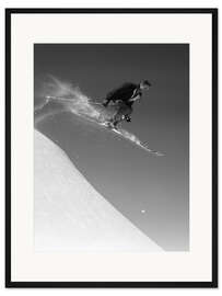 Gerahmter Kunstdruck Mann beim Skisprung