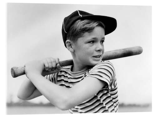 Acrylglas print Boy With Baseball Bat