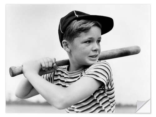 Naklejka na ścianę Boy With Baseball Bat