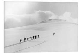 Aluminiumsbilde Ski Hikers in Austria, 1969