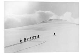 Hartschaumbild Skiwanderer in Österreich, 1969