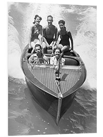 Foam board print Couples Sitting on a Soeedboat