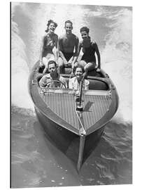 Magnettafel Sportboot mit jungen Leuten