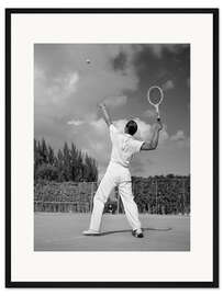 Gerahmter Kunstdruck Tennisspieler Aufschlag