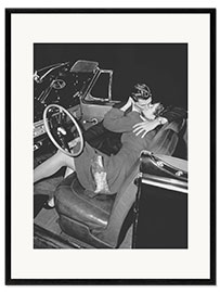 Kehystetty taidepainatus Couple Kissing in a Car