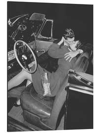 Magnettafel Ein Kuss im Auto