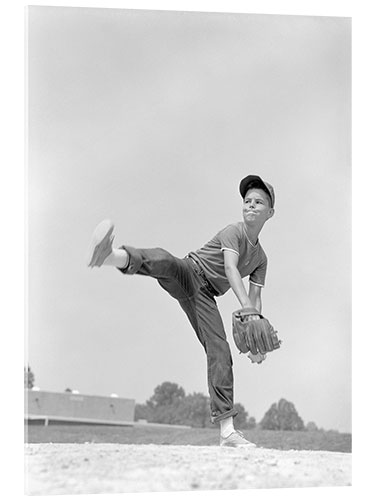 Obraz na szkle akrylowym Boy Playing Baseball