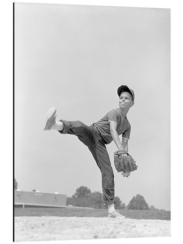 Cuadro de aluminio Boy Playing Baseball